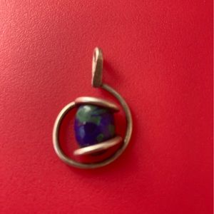 Silver pendant, handmade with stone.